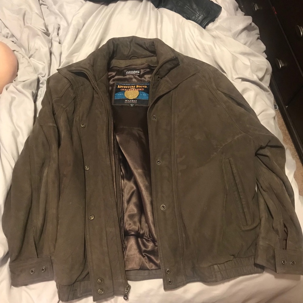 Vintage Wilsons Leather Brown Suede Bomber Jacket